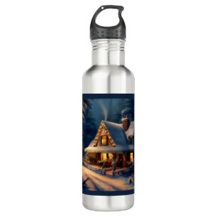Christmas Cottage 1 Stainless Steel Water Bottle