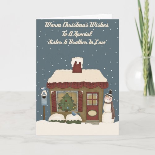 Christmas Cottage A Special Sister Brother In Law Holiday Card