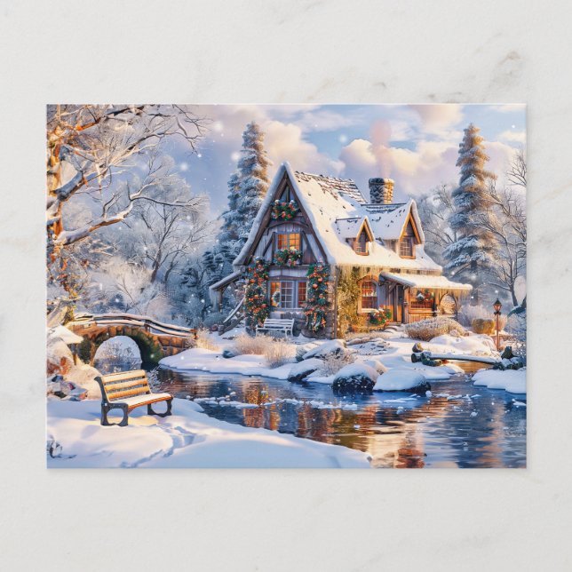 Christmas Cottage by Snowy River Postcard (Front)