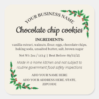 Christmas Cottage Law Ingredient Label
