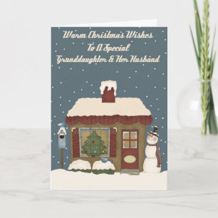 Christmas Cottage Special Granddaughter & Husband Holiday Card
