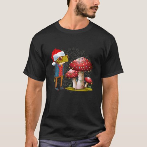 Christmas Cottagecore Aesthetic Mushroom T_Shirt
