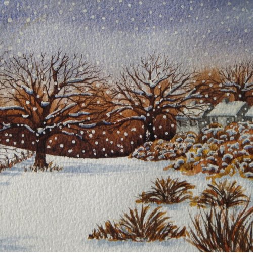 Christmas cottages snow scene jigsaw puzzle