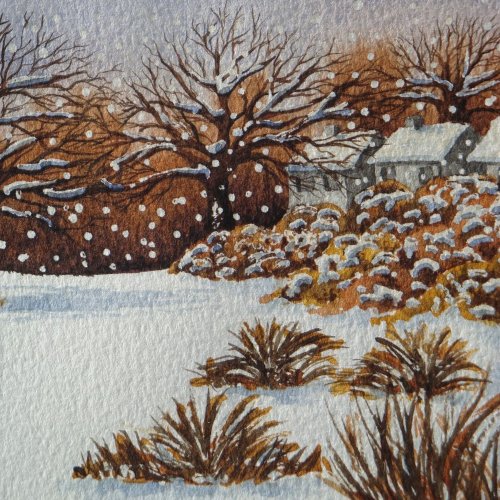 Christmas cottages snow scene painting jigsaw jigsaw puzzle