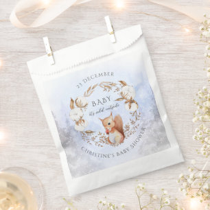 Christmas Cotton Flower Wreath Cute Squirrel Favor Bag