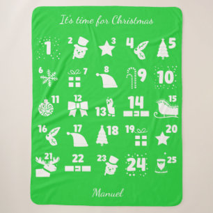 Christmas Countdown Advent Calendar Sherpa Blanket