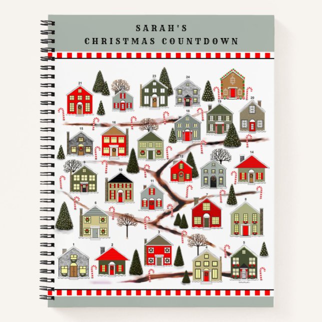 Christmas Countdown Holiday Planner Notebook (Front)