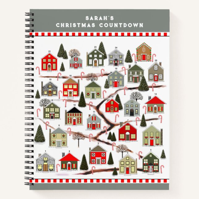 Christmas Countdown Holiday Planner Notebook (Front)