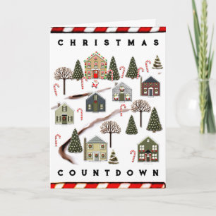 Christmas Countdown Houses Holiday Card