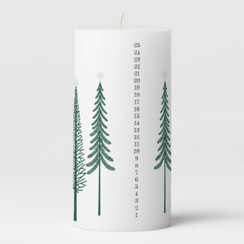 Christmas Countdown Pillar Candle