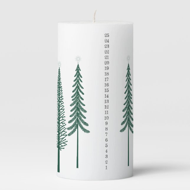Christmas Countdown Pillar Candle (Front)