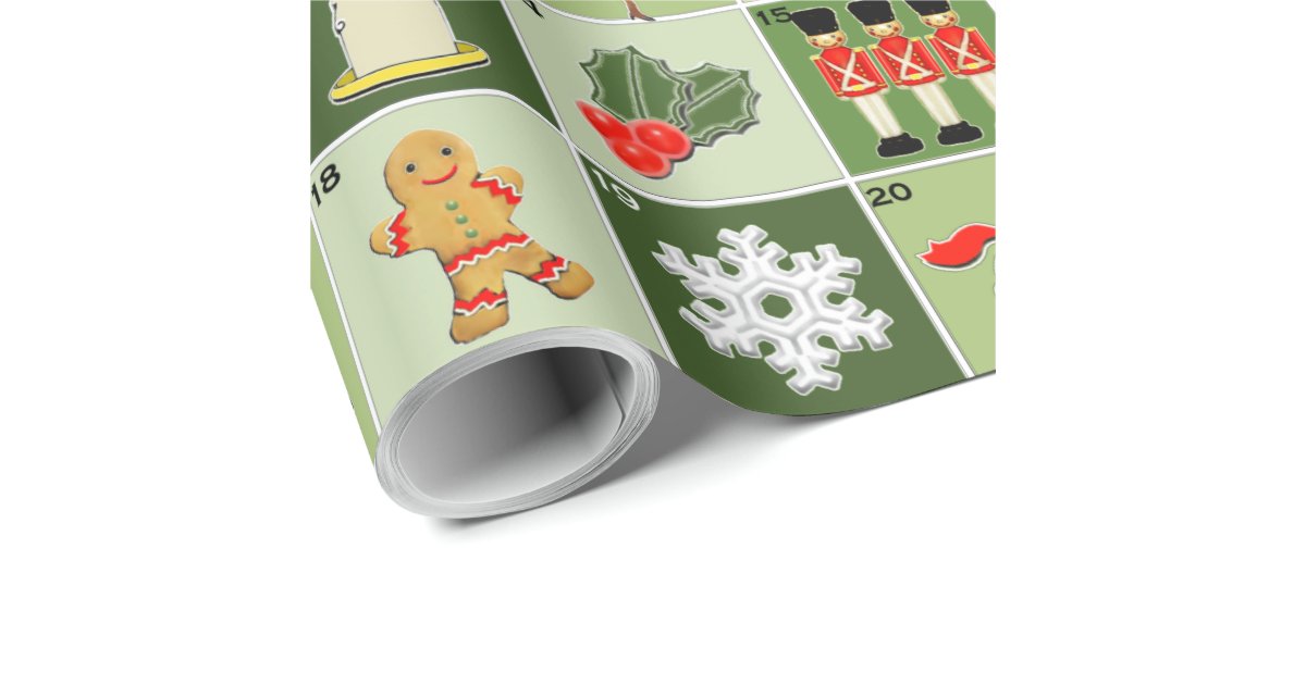 Christmas Countdown Wrapping Paper Zazzle
