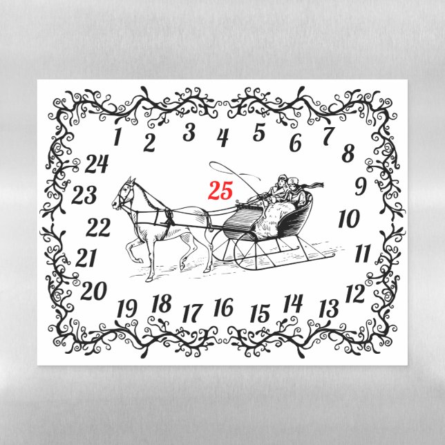 Christmas Countdown Xmas Advent Calendar December Magnetic Dry Erase Sheet (Horizontal)