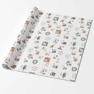 Christmas Countown Advent Calendar Wrapping Paper