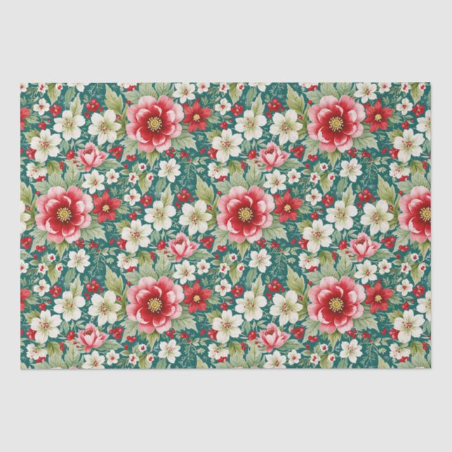 Christmas Country Garden Tissue Paper (Front)