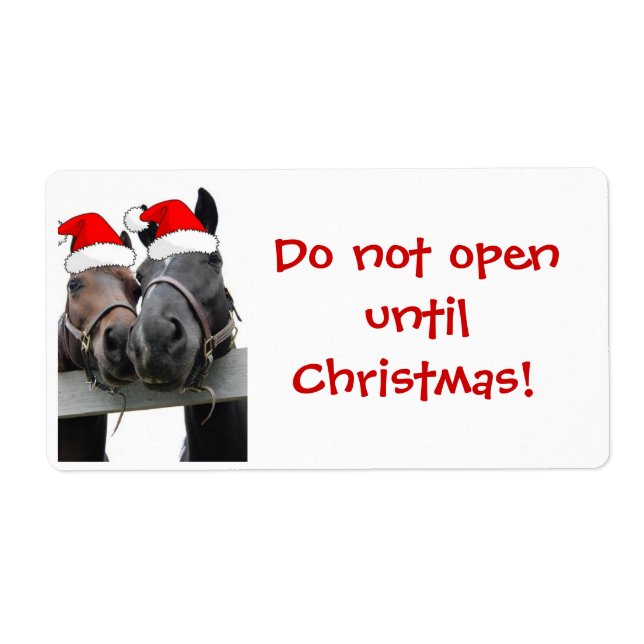 Christmas Country Horses Label (Front)