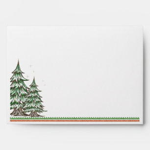 Christmas Country Pine Tree Customizable Envelope