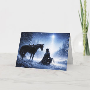 Christmas Country Western Cowboy North Star Card