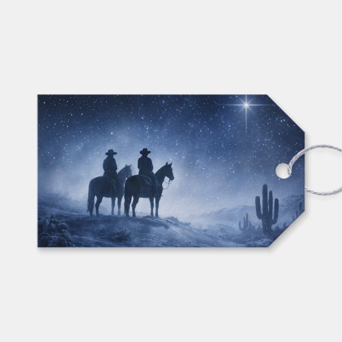 Christmas Country Western Cowboy North Star Gift Tags