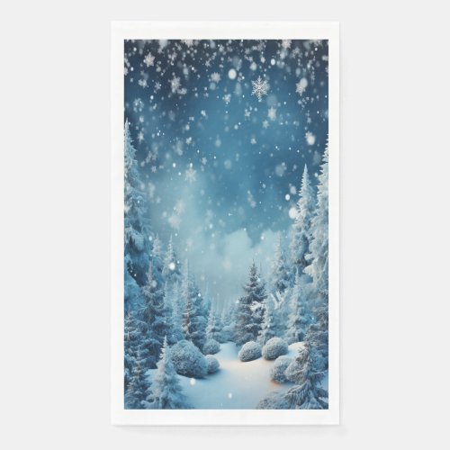 Christmas Country Woodland Winter Snowflakes Paper Guest Towels