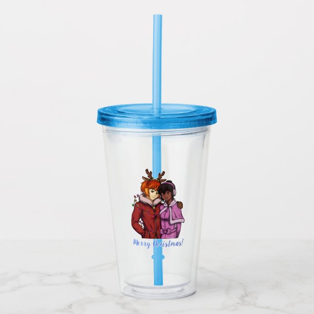 Christmas Couple Acrylic Tumbler (Front)