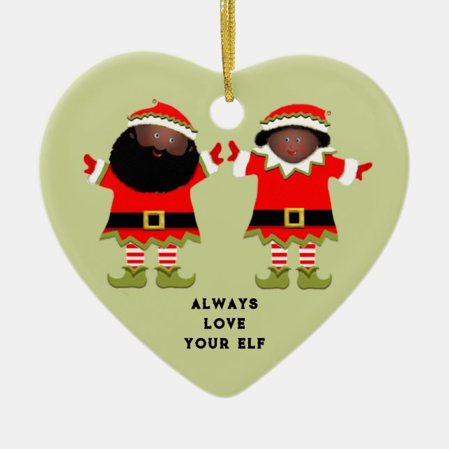 Christmas Couple Collectible Ceramic Ornament (Front)