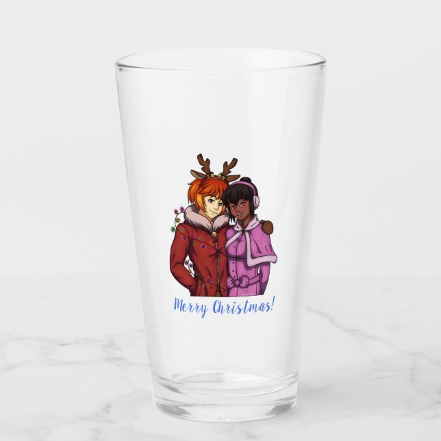 Christmas Couple Glass (Front)