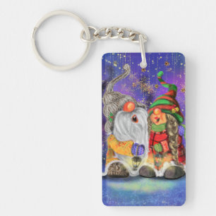 Christmas Couple Gnome Keychain Gift