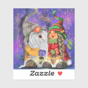 Christmas Couple Gnomes Stickers