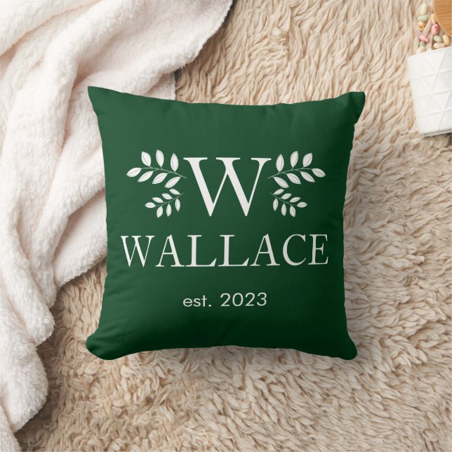 Christmas Couple holiday monogram newlywed photo  Throw Pillow (Blanket)