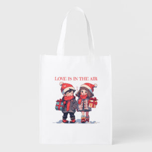 Christmas couple - Love is in the air Grocery Bag