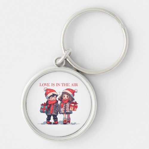 Christmas couple _ Love is in the air Keychain