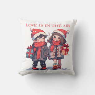 Christmas couple - Love is in the air Throw Pillow