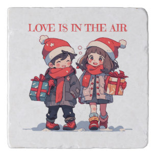 Christmas couple - Love is in the air Trivet