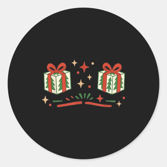 Christmas Couple Matching I’m Just Here For The  Classic Round Sticker (Front)