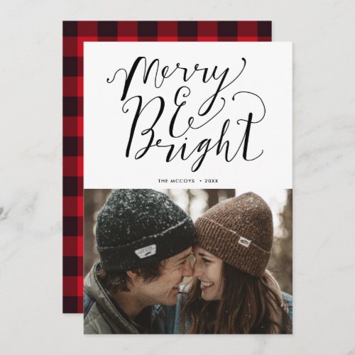 Christmas Couple Photo Merry  Bright Holiday