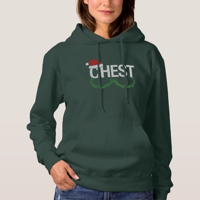 Christmas Couples Matching Chest and Nuts Xmas Hoodie (Front)