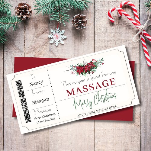Christmas Coupon Gift Certificate Template 