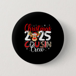 Christmas Cousin Crew 2025 Matching Family Xmas Pa Button