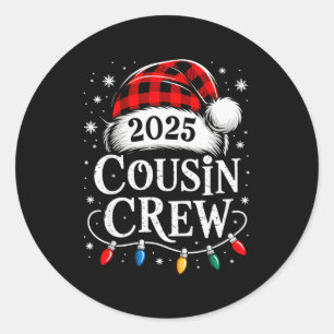 Christmas Cousin Crew 2025 Matching Xmas Family Pa Classic Round Sticker