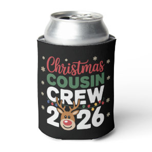Christmas Cousin Crew 2026 Reindeer Snowflakes Can Cooler