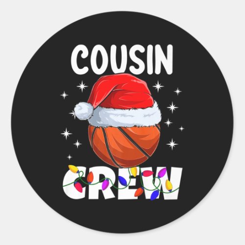 Christmas Cousin Crew Basketball Pajamas Family Xm Classic Round Sticker