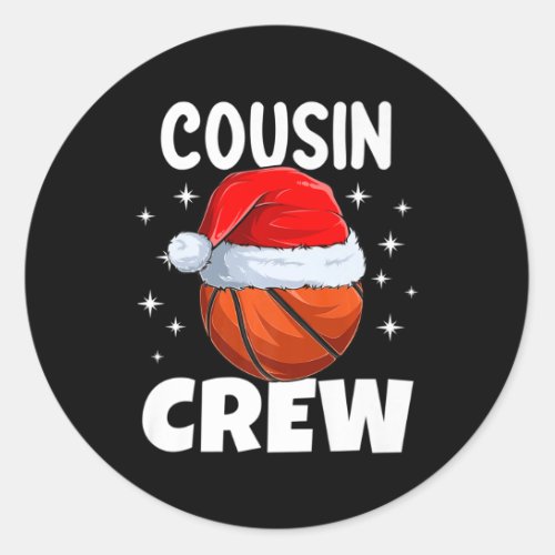 Christmas Cousin Crew Basketball Pajamas Family Xm Classic Round Sticker