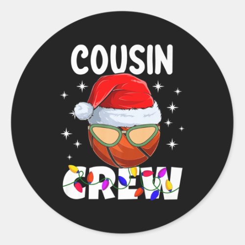 Christmas Cousin Crew Basketball Pajamas Family Xm Classic Round Sticker