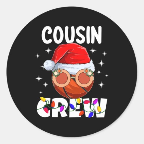 Christmas Cousin Crew Basketball Pajamas Family Xm Classic Round Sticker