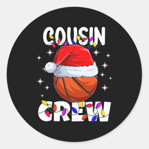 Christmas Cousin Crew Basketball Pajamas Family Xm Classic Round Sticker