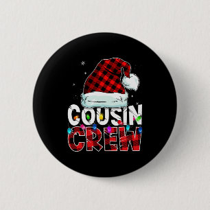 Christmas Cousin Crew Buffalo Red Plaid Pajamas Fa Button