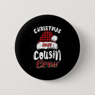 Christmas Cousin Crew Buffalo Red Plaid Pajamas Fa Button