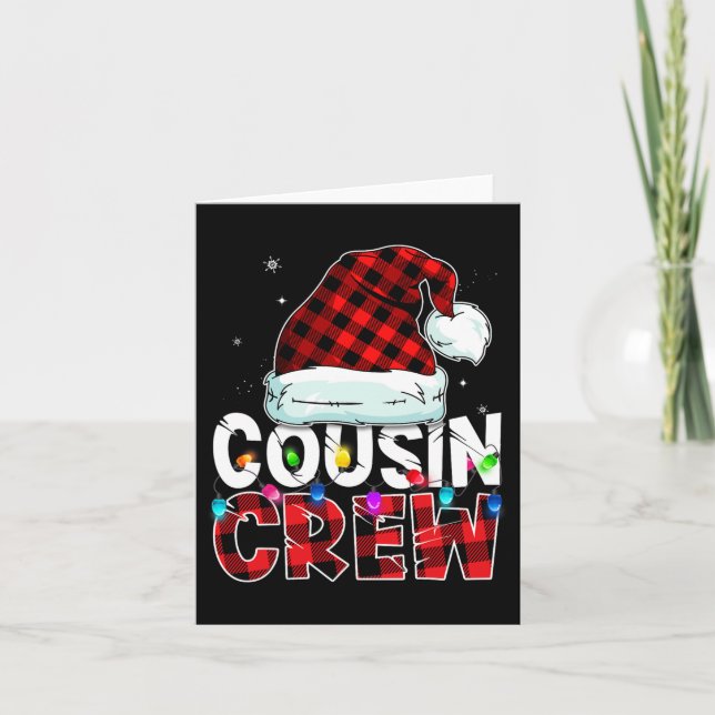 Christmas Cousin Crew Buffalo Red Plaid Pajamas Fa Card (Front)