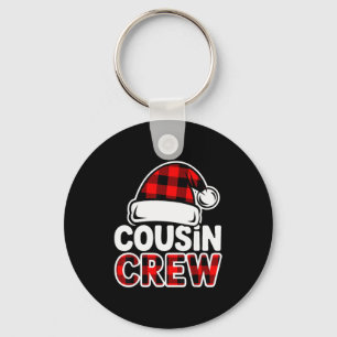 Christmas Cousin Crew Buffalo Red Plaid Pajamas Fa Keychain